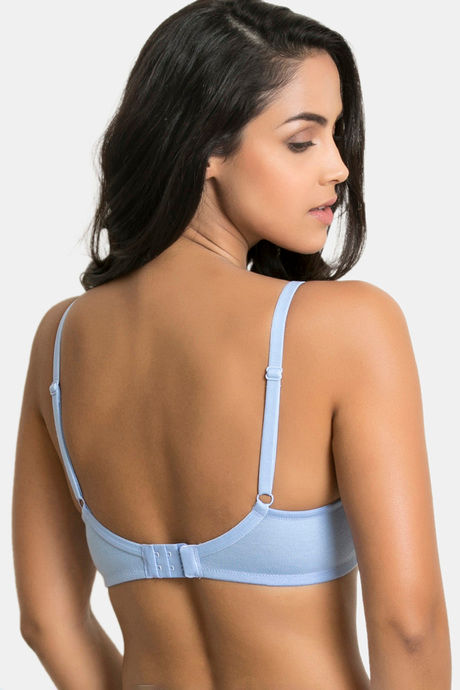 

Rosaline Soft Cotton Side Panel Wire Free Bra Blue, Blues