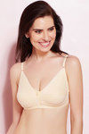 Rosaline Full Coverage Cut n Sew Cotton Lace Bra- Beige — thumbnail 5