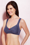 Rosaline Essentials Single Layered Non Wired 3/4th Coverage Bra-Grey Melange — thumbnail 4