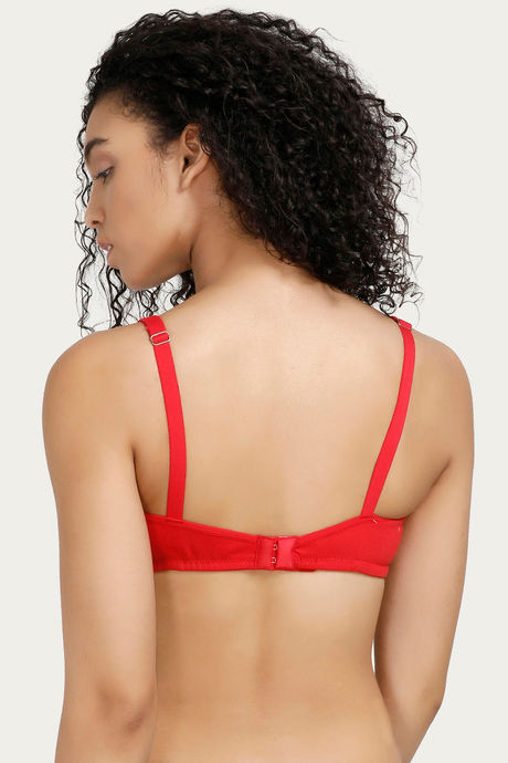 Rosaline Essentials Single Layered Non Wired Full Coverage Bra - Fiery Red — image 3
