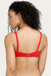 Rosaline Essentials Single Layered Non Wired Full Coverage Bra - Fiery Red — thumbnail 3