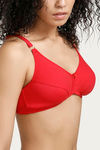 Rosaline Essentials Single Layered Non Wired Full Coverage Bra - Fiery Red — thumbnail 5