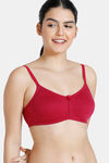 Zivame Essentials Double Layered Non Wired Full Coverage Bra - Red — thumbnail 1