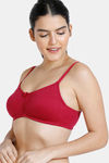 Zivame Essentials Double Layered Non Wired Full Coverage Bra - Red — thumbnail 4