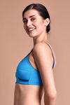 Rosaline Essentials Double Layered Non Wired Full Coverage Bra - Turquoise Blue — thumbnail 3