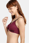 Rosaline Single Layered Non Wired Full Coverage Bra - Maroon — thumbnail 3