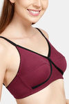 Rosaline Single Layered Non Wired Full Coverage Bra - Maroon — thumbnail 4