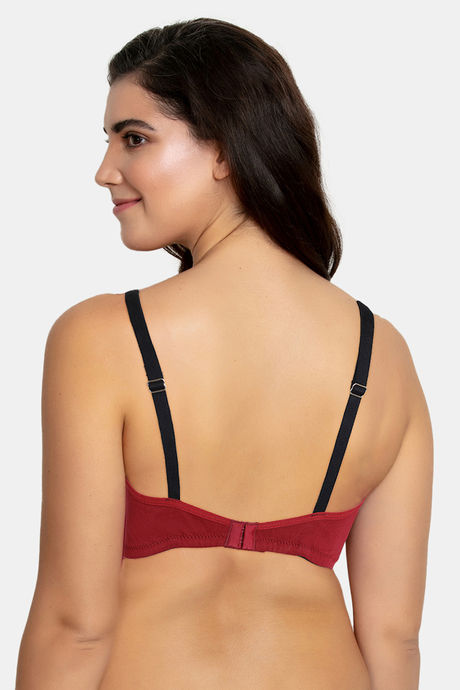 Rosaline Essentials Single Layered Non Wired 3/4th Coverage Bra - Maroon — image 2