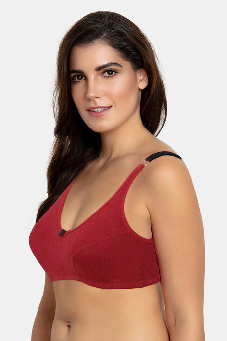 Rosaline Essentials Single Layered Non Wired 3/4th Coverage Bra - Maroon — image 3