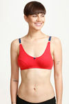 Rosaline Essentials Single Layered Non Wired 3/4th Coverage Bra - Red — thumbnail 1