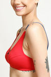 Rosaline Essentials Single Layered Non Wired 3/4th Coverage Bra - Red — thumbnail 4