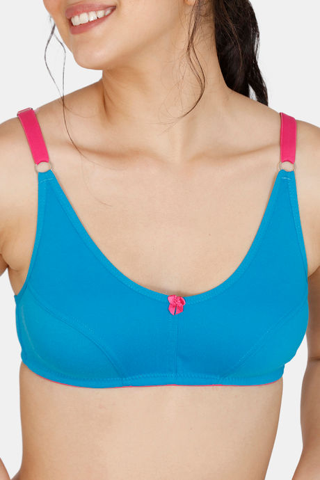 Rosaline Essentials Single Layered Non Wired 3/4th Coverage Bra - Turquoise — image 4