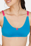 Rosaline Essentials Single Layered Non Wired 3/4th Coverage Bra - Turquoise — thumbnail 4