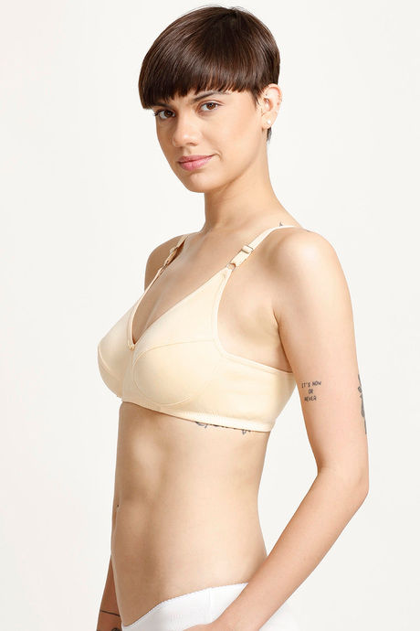 Rosaline Essentials Single Layered Non Wired Full Coverage Bra - Beige — image 2