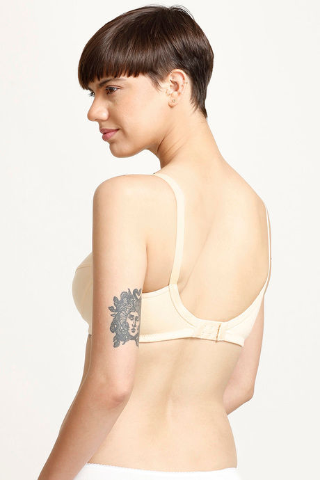 Rosaline Essentials Single Layered Non Wired Full Coverage Bra - Beige — image 3