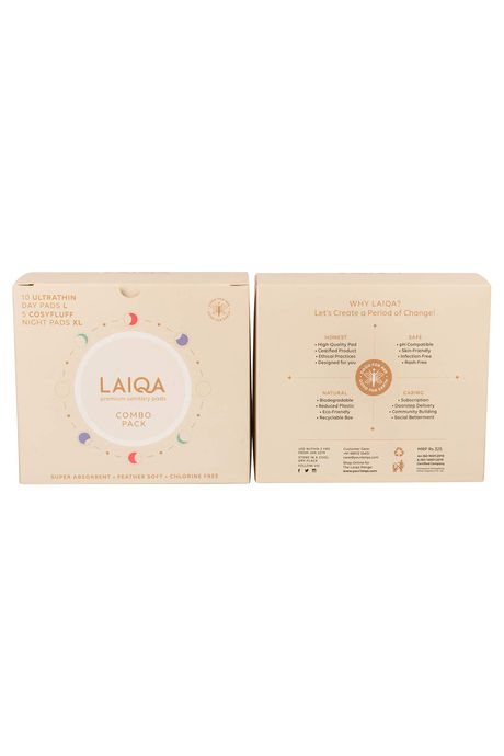 LAIQA Premium Sanitary Pads Combo Pack (Day Pads 10's + Night Pads 5's) — image 5