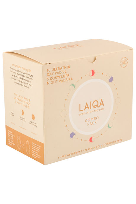 LAIQA Premium Sanitary Pads Combo Pack (Day Pads 10's + Night Pads 5's) — image 7