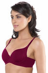 Lovable Clean Finish Padded Wired T-Shirt Bra- Burgundy — thumbnail 3
