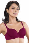 Lovable Clean Finish Padded Wired T-Shirt Bra- Burgundy — thumbnail 4