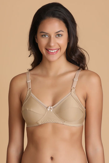 model image of Lovable Two Sectioned Single Layered Cup Wirefree Bra- Skin