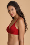 Lovable Double Layered Seamless Crossover Wirefree Bra- Maroon — thumbnail 3