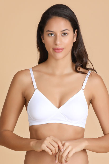 Lovable Double Layered Seamless Crossover Wirefree Bra- White — image 4