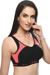 Lovable Medium Impact Sports Bra - Black N Pink — thumbnail 4