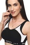 Lovable Medium Impact Sports Bra - Black N White — thumbnail 3