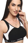 Lovable Medium Impact Sports Bra - Black N White — thumbnail 4