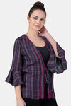 Adorenite Relaxed Fit Viscose Sleep Shrug - Grey — thumbnail 2