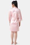 Adorenite Relaxed Fit Satin Nightwear + Robe - Pink — thumbnail 3