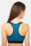 Lavos Organic Cotton & Bamboo Reversible Medium Impact Sports Bra - Teal Blue Black — thumbnail 5