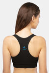 Lavos Organic Cotton & Bamboo Reversible Medium Impact Sports Bra - Teal Blue Black — thumbnail 9