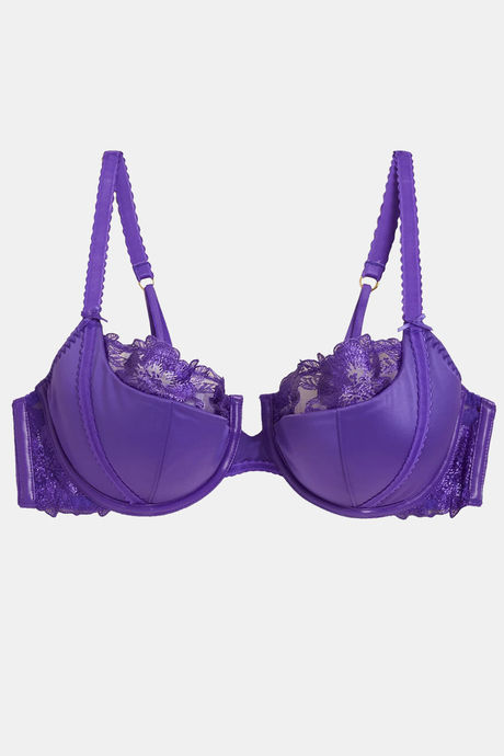 Marks & Spencer Padded Wired Full Coverage Lace Bra -Purple — image 4