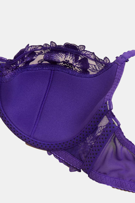 Marks & Spencer Padded Wired Full Coverage Lace Bra -Purple — image 5