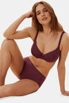 Marks & Spencer Padded Wired Full Coverage T-Shirt Bra  - Bordeaux — thumbnail 1