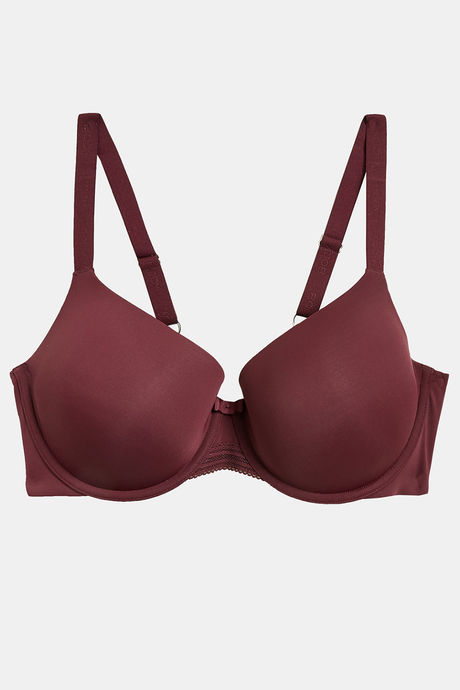 Marks & Spencer Padded Wired Full Coverage T-Shirt Bra  - Bordeaux — image 4