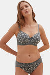 Marks & Spencer Padded Wired Full Coverage Lace Bra - Dark Grey — thumbnail 1