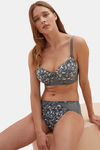 Marks & Spencer Padded Wired Full Coverage Lace Bra - Dark Grey — thumbnail 3
