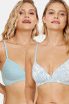 Marks & Spencer Lightly Lined Non Wired Full Coverage T-Shirt Bra  (Pack 2) - Multicolor — thumbnail 1