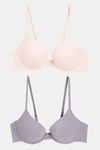 Marks & Spencer Padded Non Wired Full Coverage Push Up Bra (Pack 2) - Smoke — thumbnail 1