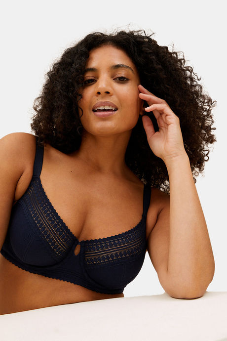 Marks & Spencer PaddedWired Full Coverage Lace Bra - Navy — image 2
