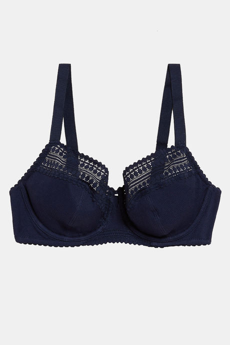 Marks & Spencer PaddedWired Full Coverage Lace Bra - Navy — image 3