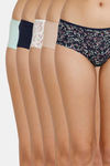 Marks & Spencer Medium Rise Three-Fourth Coverage Bikini Panty - Navy Mix — thumbnail 1