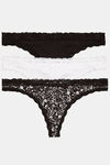 Marks & Spencer Low Rise Thong Panty (Pack of 3) - Black Mix     — thumbnail 1