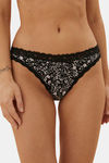 Marks & Spencer Low Rise Thong Panty (Pack of 3) - Black Mix     — thumbnail 2