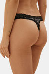 Marks & Spencer Low Rise Thong Panty (Pack of 3) - Black Mix     — thumbnail 3