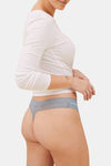 Marks & Spencer Medium Rise Thong Panty (Pack of 5) - Grey Mix     — thumbnail 2