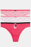 Marks & Spencer Low Rise Three-Fourth Coverage Thong Panty (Pack of 3) - Pink Mix         — thumbnail 1