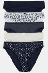 Marks & Spencer Full Coverage High Rise Hipster Panty - Navy Mix — thumbnail 1